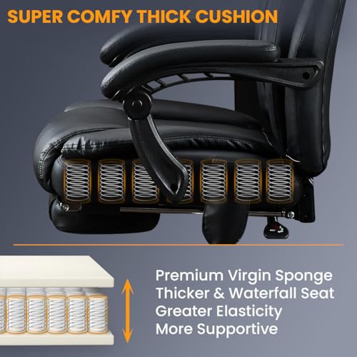 Heated Massage Reclining Office Chair with Footrest