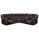 L-Shaped Manual Recliner Sectional Sofa with Chaise Lounge