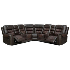 L-Shaped Manual Recliner Sectional Sofa with Chaise Lounge