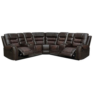 L-Shaped Manual Recliner Sectional Sofa with Chaise Lounge