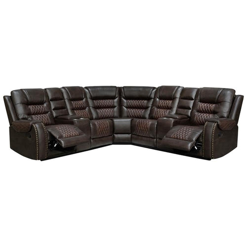 L-Shaped Manual Recliner Sectional Sofa with Chaise Lounge