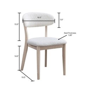 Mid-Century Modern Upholstered Wood Dining Chair — Set of 2