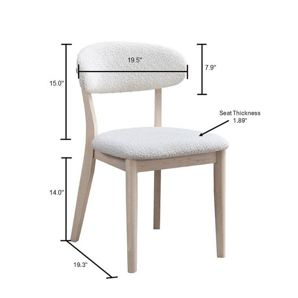 Mid-Century Modern Upholstered Wood Dining Chair — Set of 2