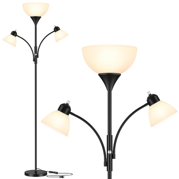72" Dimmable Torchiere Floor Lamp with 2 Reading Lights