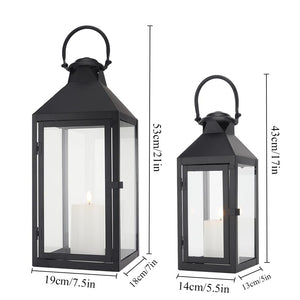 Vintage Metal Candle Lanterns Set of 2 – Indoor & Outdoor Hanging Lanterns