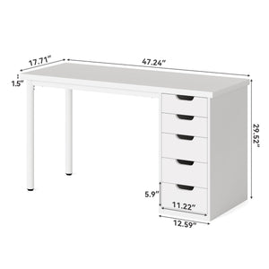47-Inch Computer Desk with 5 Drawers