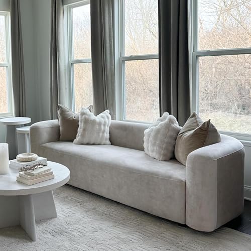 Modern Velvet Sofa Couch with Deep Seating