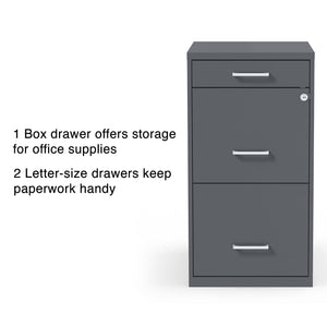 3-Drawer Vertical File Cabinet with Lock – Letter Size, Metal