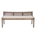 Transitional Wood Bench with Woven Cane Back