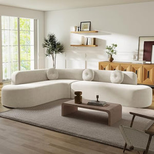 L-Shaped Curved Sectional Sofa – 4-Seater Deep Seat Corner Couch