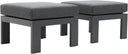 Outdoor PE Wicker Ottoman Set of 2