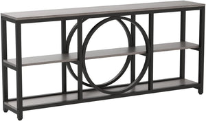 70.9" 3-Tier Console Table | Metal Frame & Wood Shelves