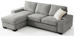 L-Shaped Convertible Sofa Bed with Storage