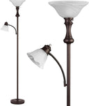 71" Arc Floor Lamp with Frosted Glass Shade & Adjustable Reading Light