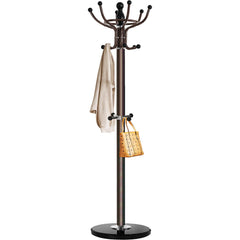 Freestanding Coat Rack with Marble Base & Multi-Hook Hall Tree