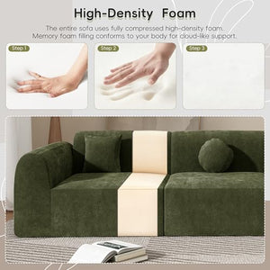 140" Curved Sectional Sofa Set – 7-Seat Modern Cloud Couch with Chaise Lounge