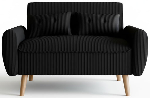 48" Corduroy Loveseat Sofa with Tufted Back & Tapered Legs