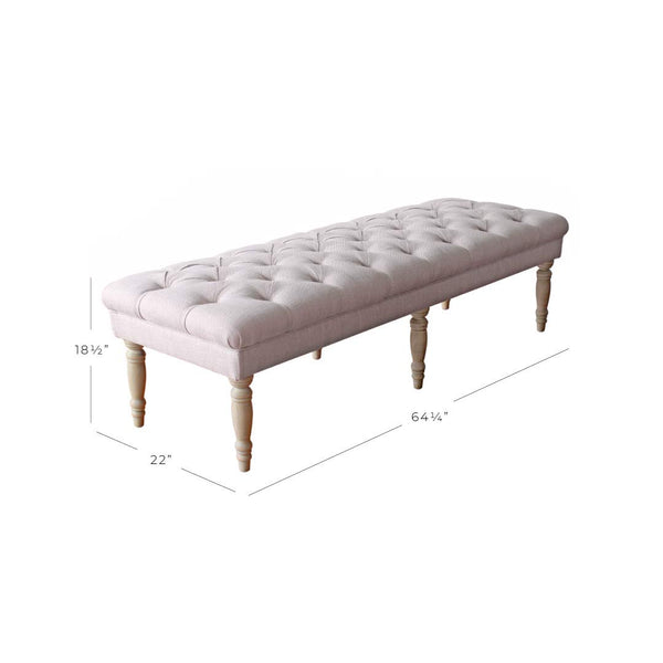 Large Tufted Upholstered Bench