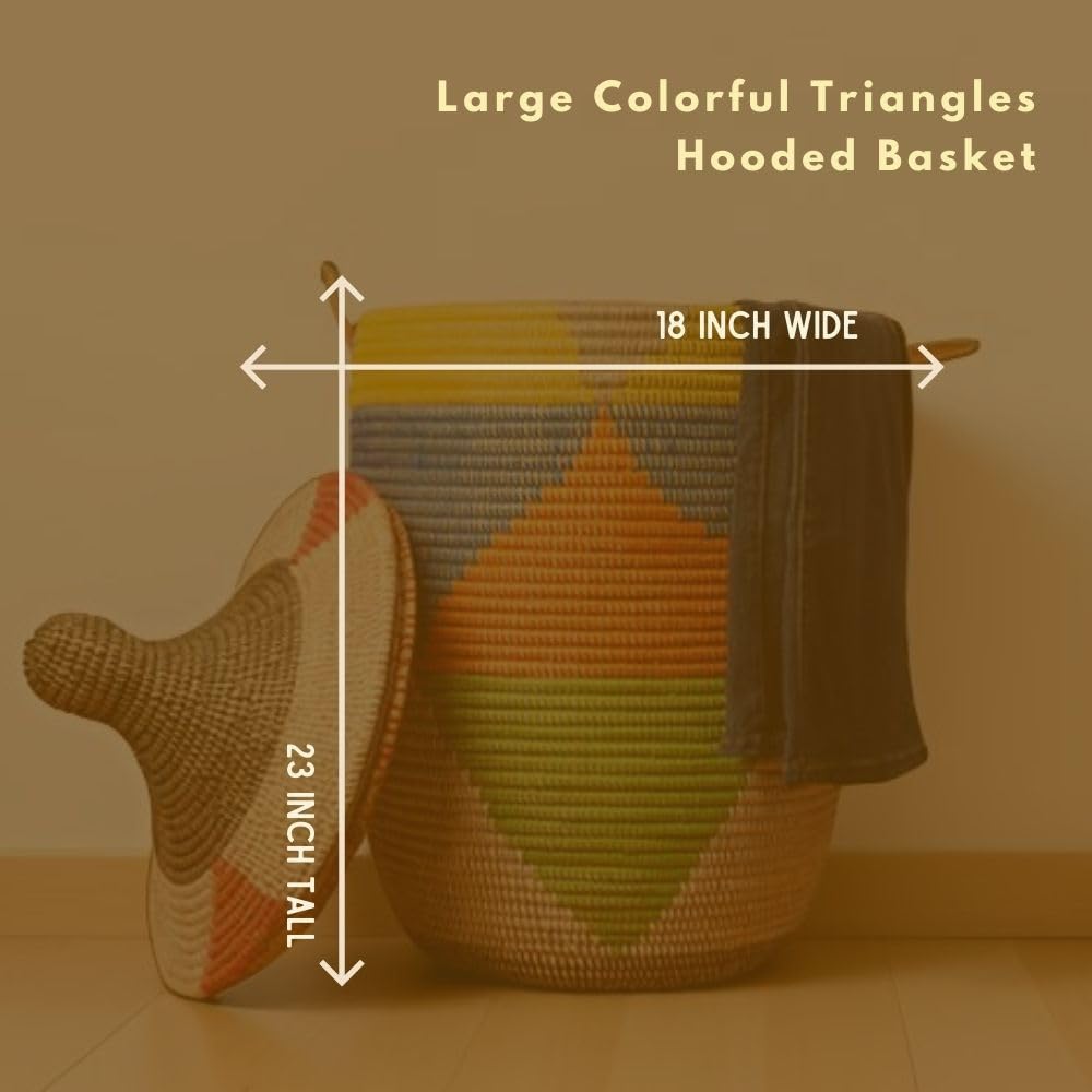 Wicker Laundry Basket with Hooded Lid