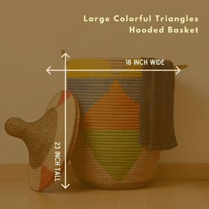 Wicker Laundry Basket with Hooded Lid