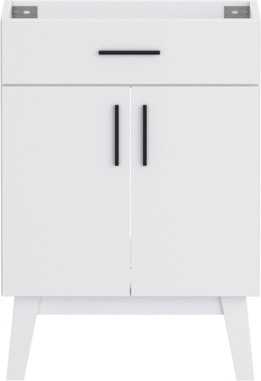24-Inch Bathroom Vanity with Ceramic Sink & Soft-Close Cabinet