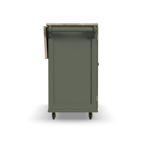 Rolling Kitchen Island Cart with Drop-Leaf Breakfast Bar