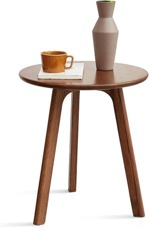 Solid Oak Round Side Table & Nightstand