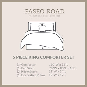 Rustic Lodge Comforter Set – 5-Piece Cabin Bedding with Bed Skirt, Shams & Accent Pillow