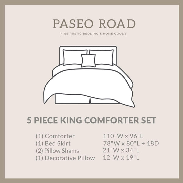 Rustic Lodge Comforter Set – 5-Piece Cabin Bedding with Bed Skirt, Shams & Accent Pillow