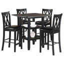 5-Piece Counter Height Dining Set – Solid Wood Table & 4 X-Back Chairs