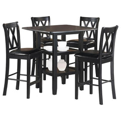 5-Piece Counter Height Dining Set – Solid Wood Table & 4 X-Back Chairs