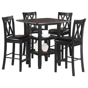 5-Piece Counter Height Dining Set – Solid Wood Table & 4 X-Back Chairs