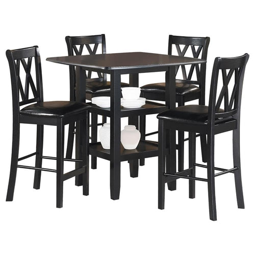 5-Piece Counter Height Dining Set – Solid Wood Table & 4 X-Back Chairs