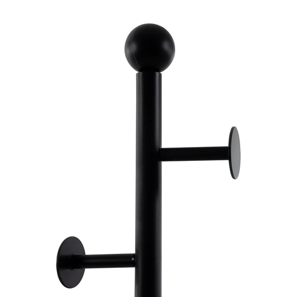 Freestanding Coat Rack with Table & 6 Hooks