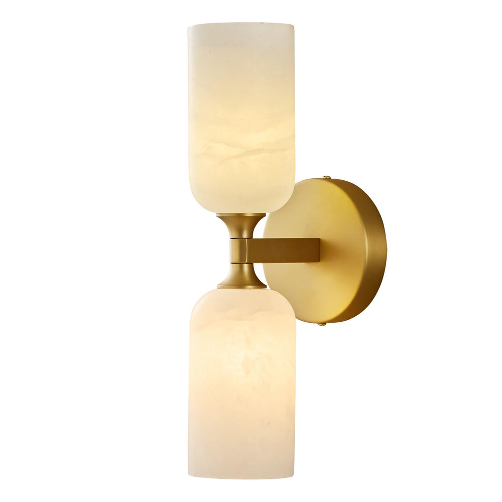 Alabaster Wall Sconce – Natural Marble, 14 Inch