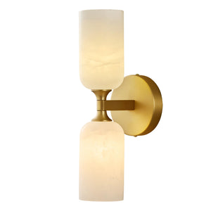 Alabaster Wall Sconce – Natural Marble, 14 Inch