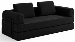 Convertible Sofa Bed with Side Pocket & Corduroy Fabric