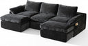 U-Shaped Modular Sectional Sofa – Deep Seat Cloud Couch