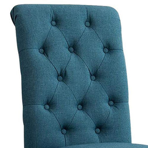 Tufted Parsons Dining Chair Set of 2 – Upholstered High-Back Wood Frame