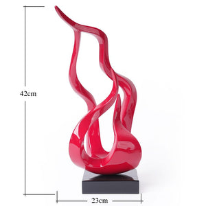 Abstract Flame Sculpture Figurine – Polyresin Table Decor Statue