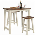 3-Piece Counter Height Pub Dining Set with 2 Saddle Bar Stools
