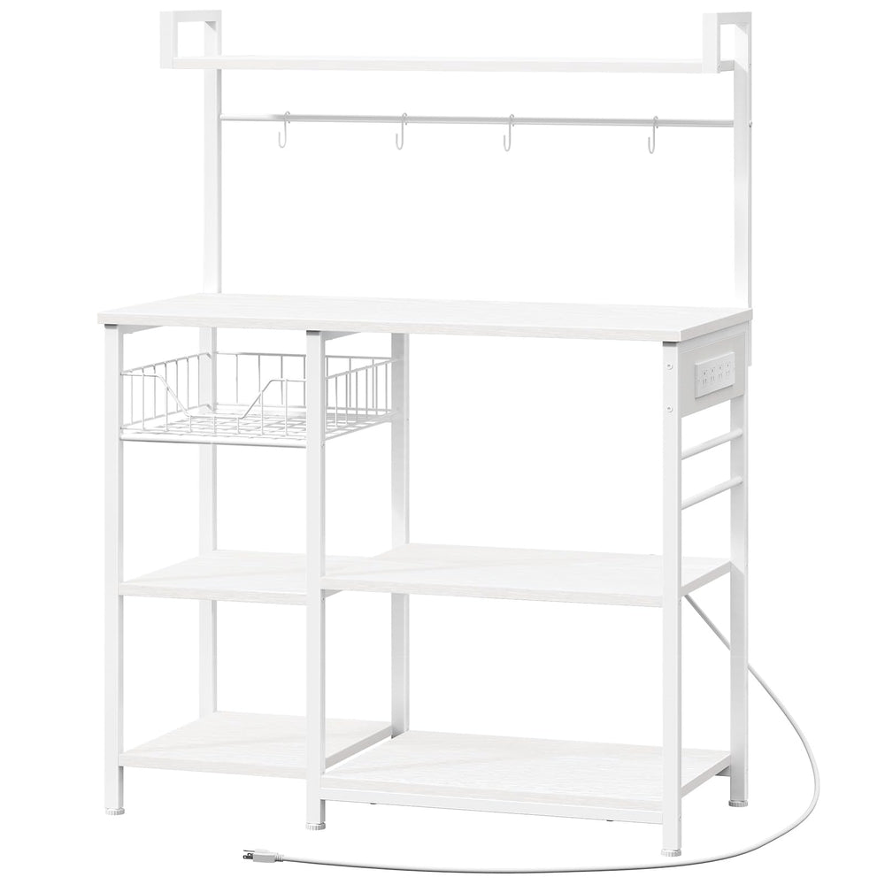 Baker's Rack with Power Outlets & Mesh Basket