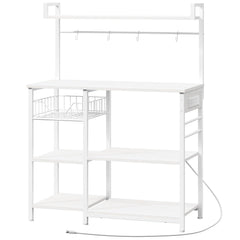 Baker's Rack with Power Outlets & Mesh Basket