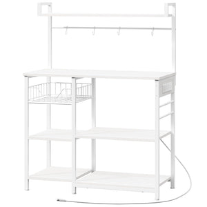 Baker's Rack with Power Outlets & Mesh Basket