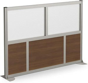 7-Panel Office Partition with Translucent Polycarbonate Inserts