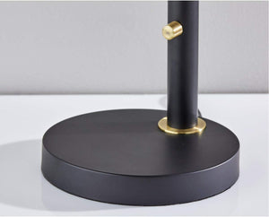 Mid-Century Adjustable Desk & Pendant Lamp – Black & Antique Brass