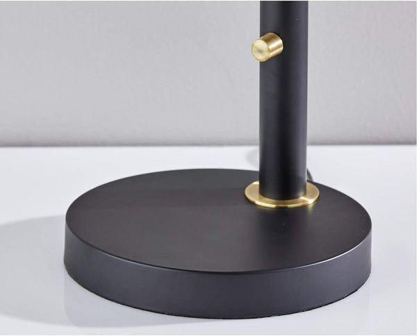 Mid-Century Adjustable Desk & Pendant Lamp – Black & Antique Brass
