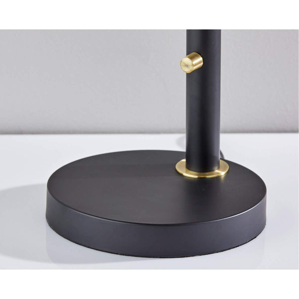 Mid-Century Adjustable Desk & Pendant Lamp – Black & Antique Brass