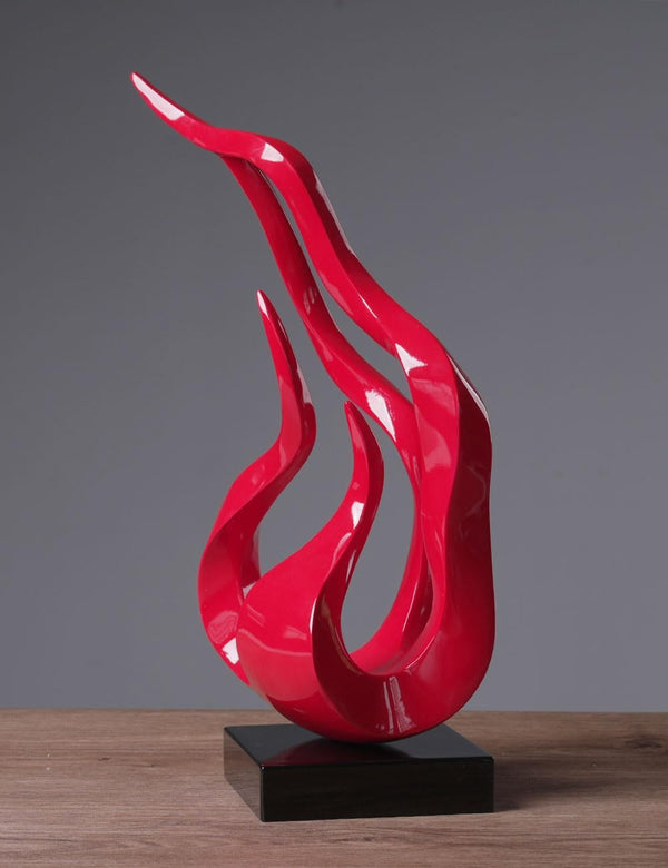 Abstract Holy Flame Figurine Statue — Resin Art Decor, 16.5 Inch