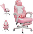 Big & Tall Gaming Chair with Footrest, Massage Lumbar Support & 360° Swivel